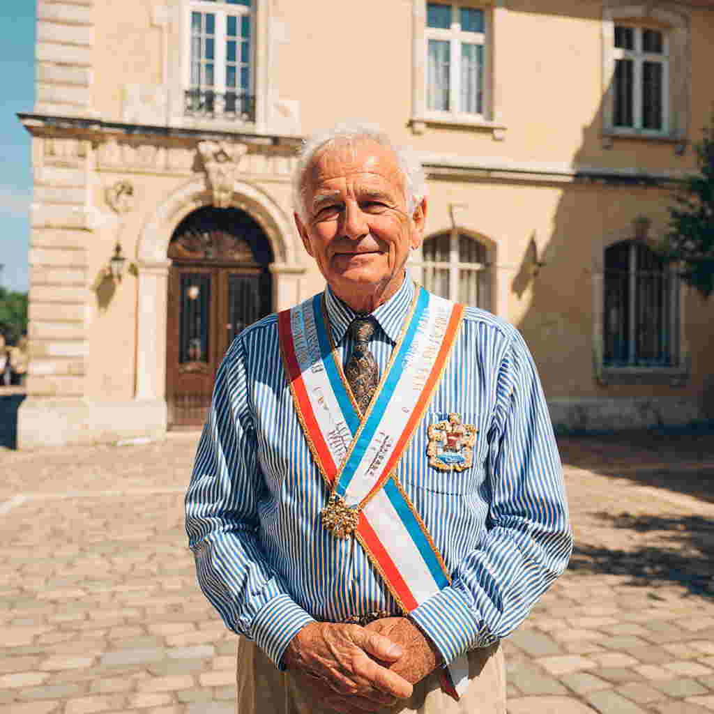 Homme 60 ans Maire devant une Mairie