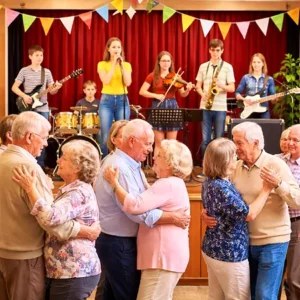 Ecole de musique et Séniors qui dansent